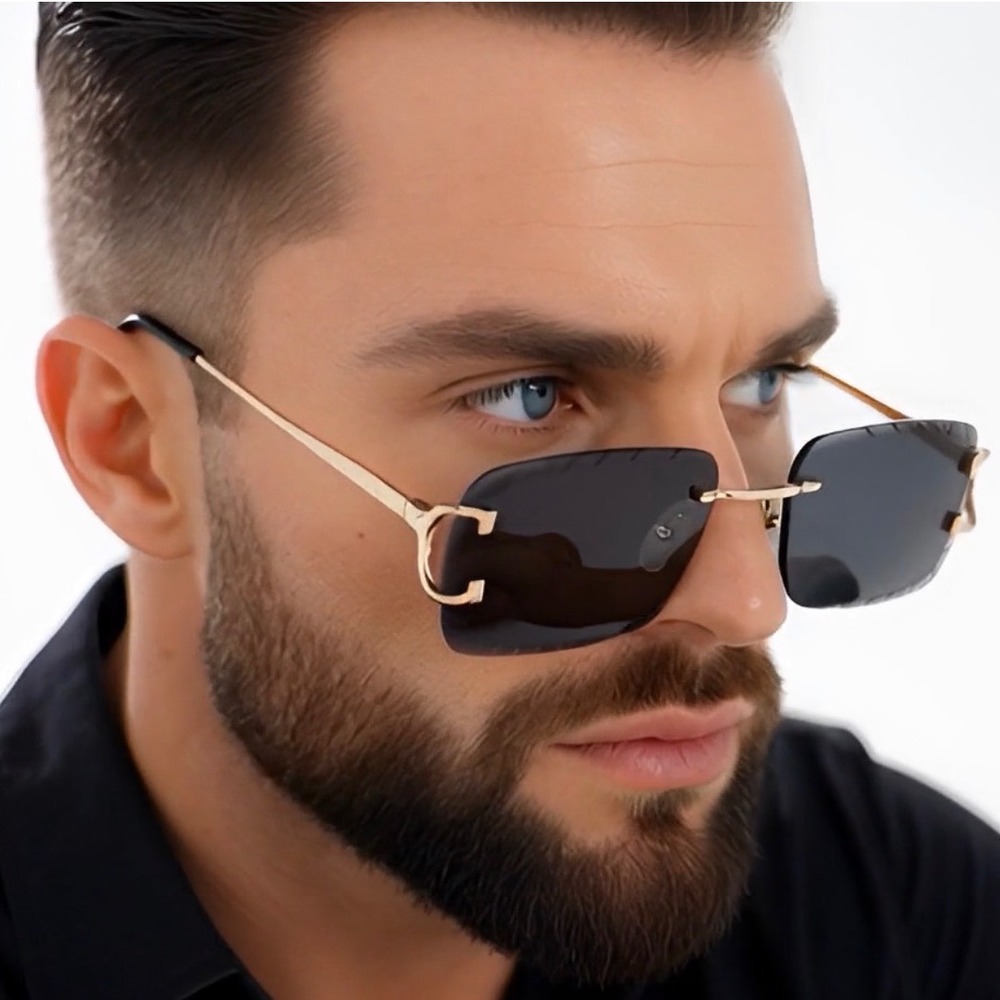 Rectangle Sunglasses Men Fashion Vintage Driving Shades Aviator Festival Casual